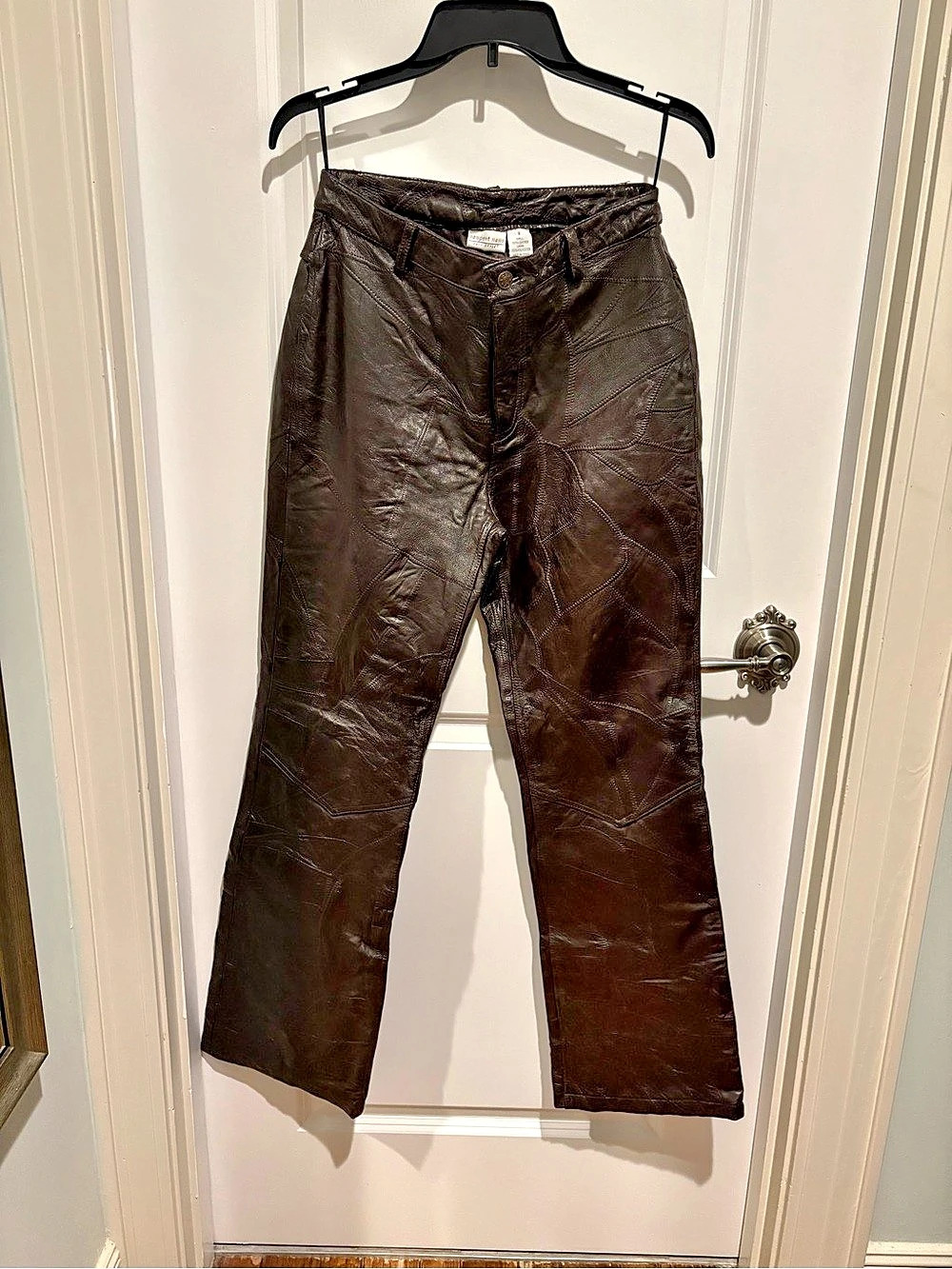 Vintage Newport News Easy Style Leather Pants Brown Size 8